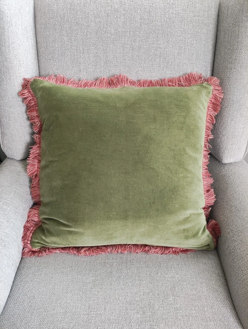 PB Bluebell Embroidered Floral Fringe Pillow Cover